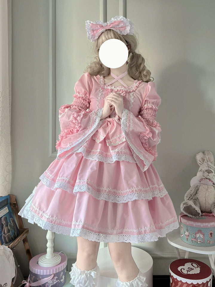 Sugar Girl~Sweet Lolita OP Dress Detachable Sleeves   