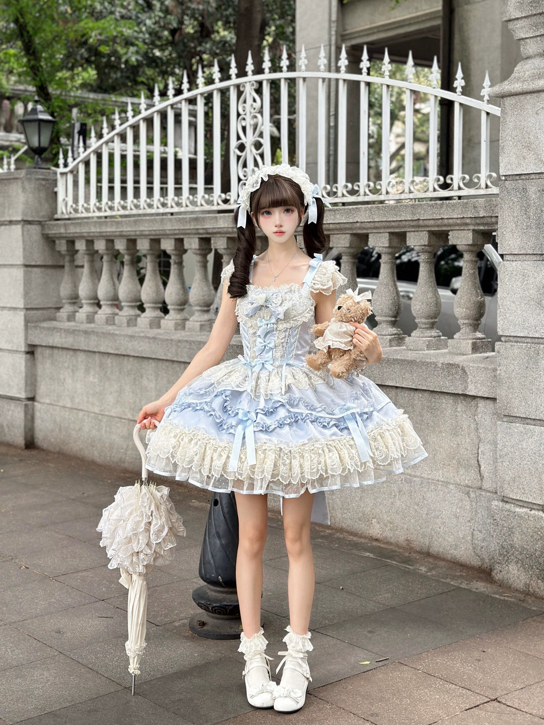 Sugar Girl~Dreamy Butterfly~Ballet-style Sweet Lolita JSK Dress With Large Bow Trailing 43046:763360