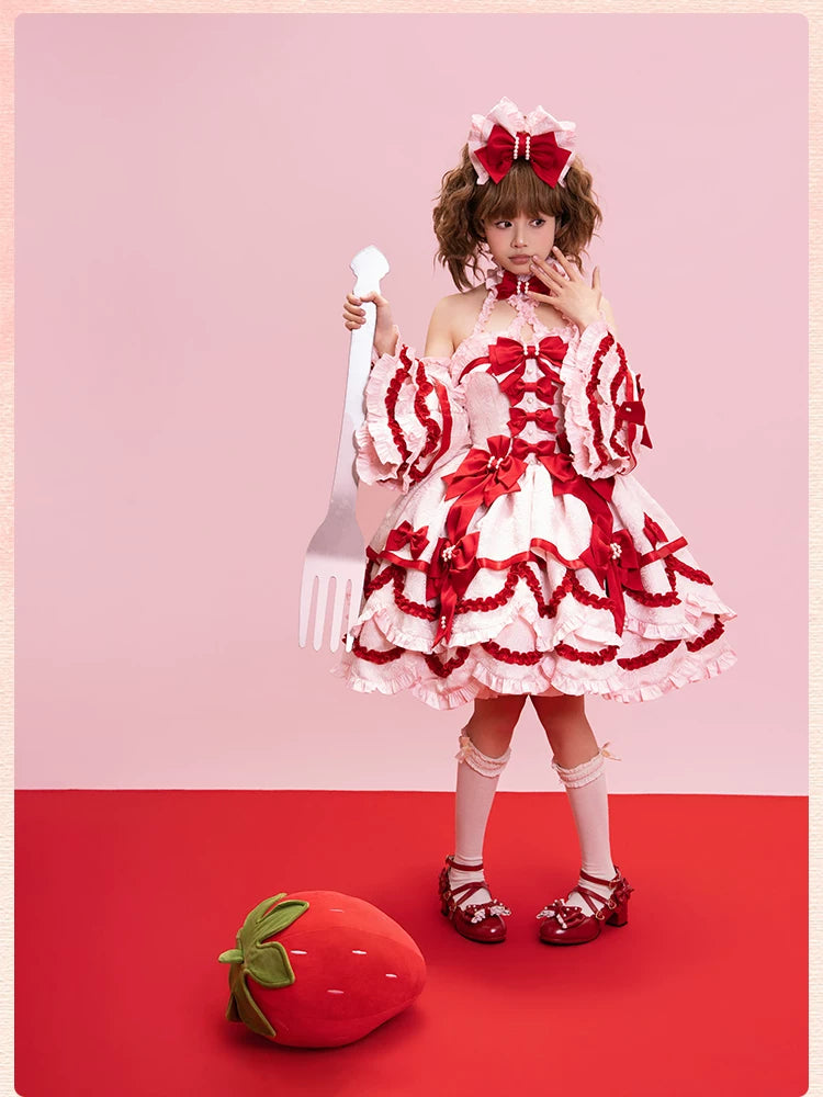 Sweetheart Petal - Sweet Lolita Petal Hem JSK Dress, Halter Neckline 44733:820718