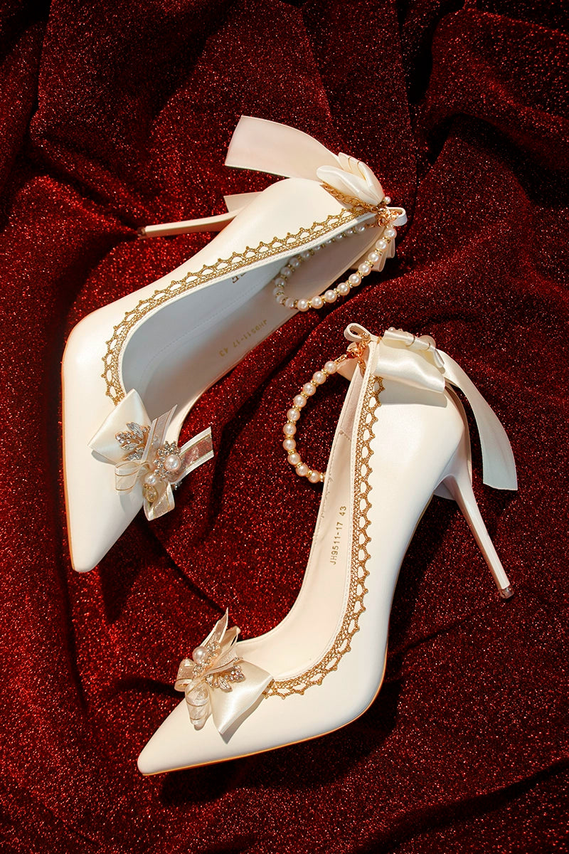 One Night - Wedding Lolita Shoes Pointed-toe High Heel Shoes Thin Heel