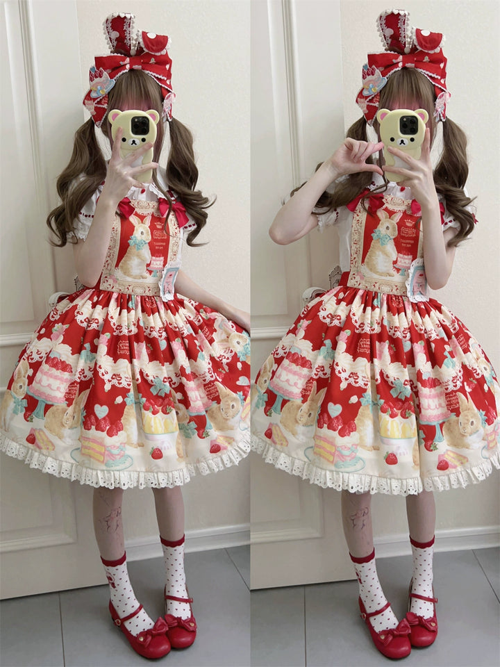 Dark Star Island~Honey Bunny Cake~Sweet Lolita JSK/OP/Strap SK/Shirt 39864:639028