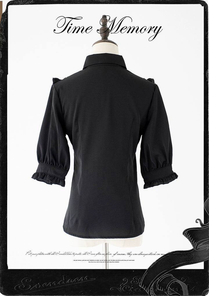 Time Memory~Earl Girl~Chiffon Classic Lolita Shirt with Mid-Length Mutton Sleeves 42822:754467