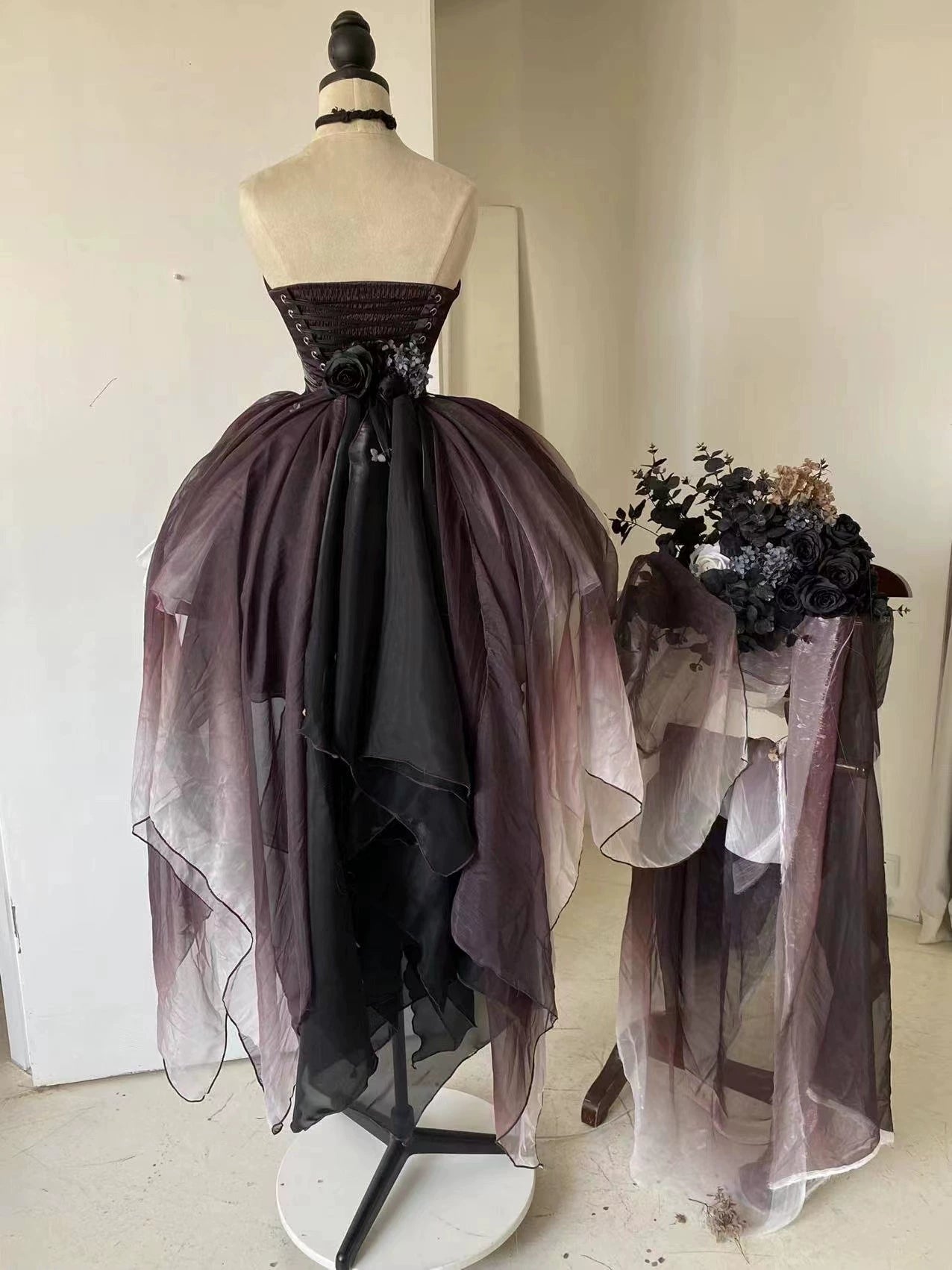 (BFM)POSHEPOSE~Black Swan~High-End Elegant Lolita Princess Dress   