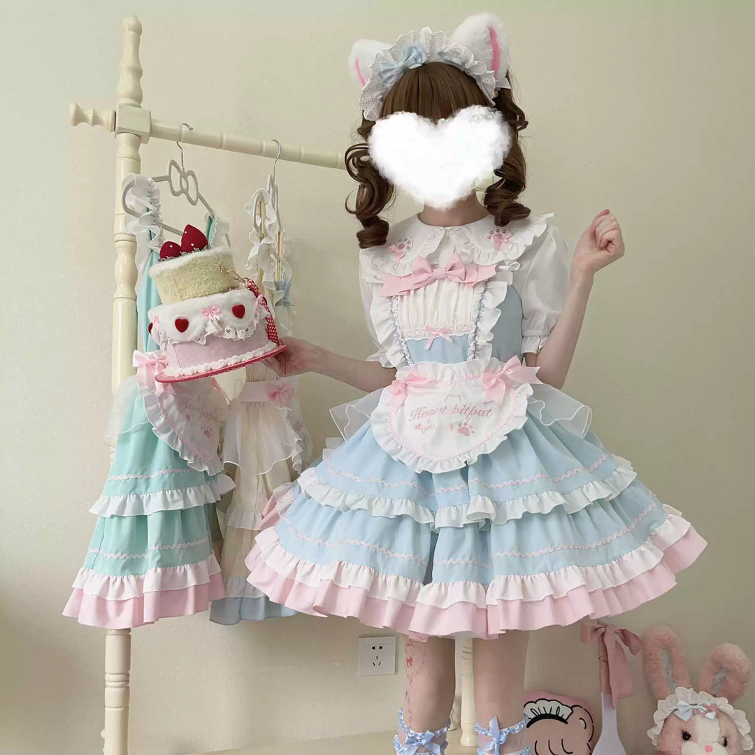 Sugar Girl~Cat Ear Tale~Sweet Lolita Jumper Dress Suspender Dress