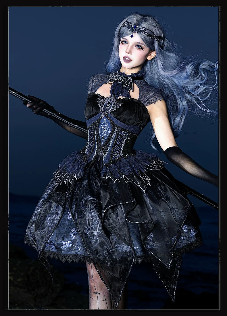 Bone Dragon - Gothic Lolita Corset JSK Dress Set with Embroidery 45654:856823