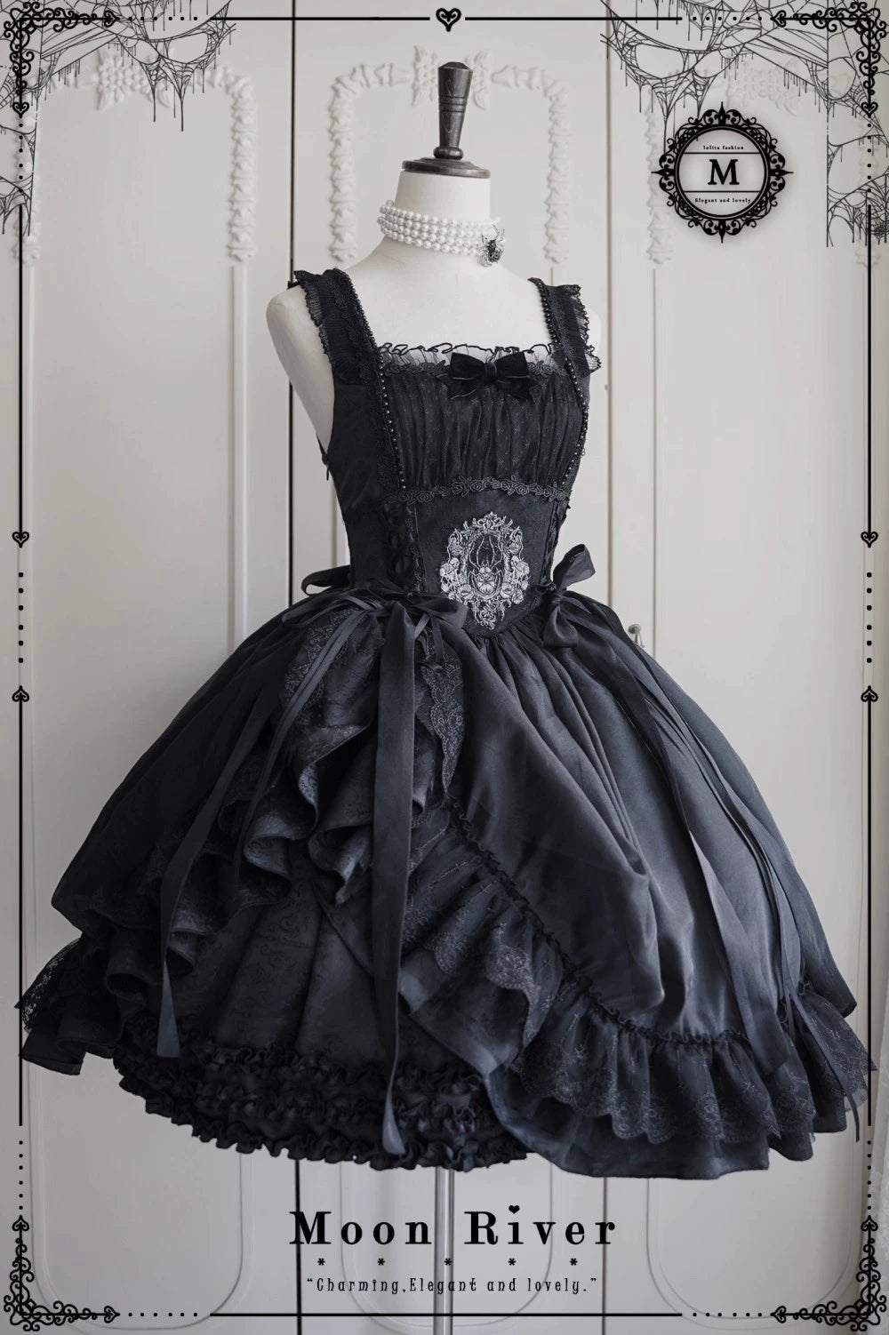Moon River - Moonlit Spider - Gothic Lolita SK & JSK Dress Outfit Set 44232:799618