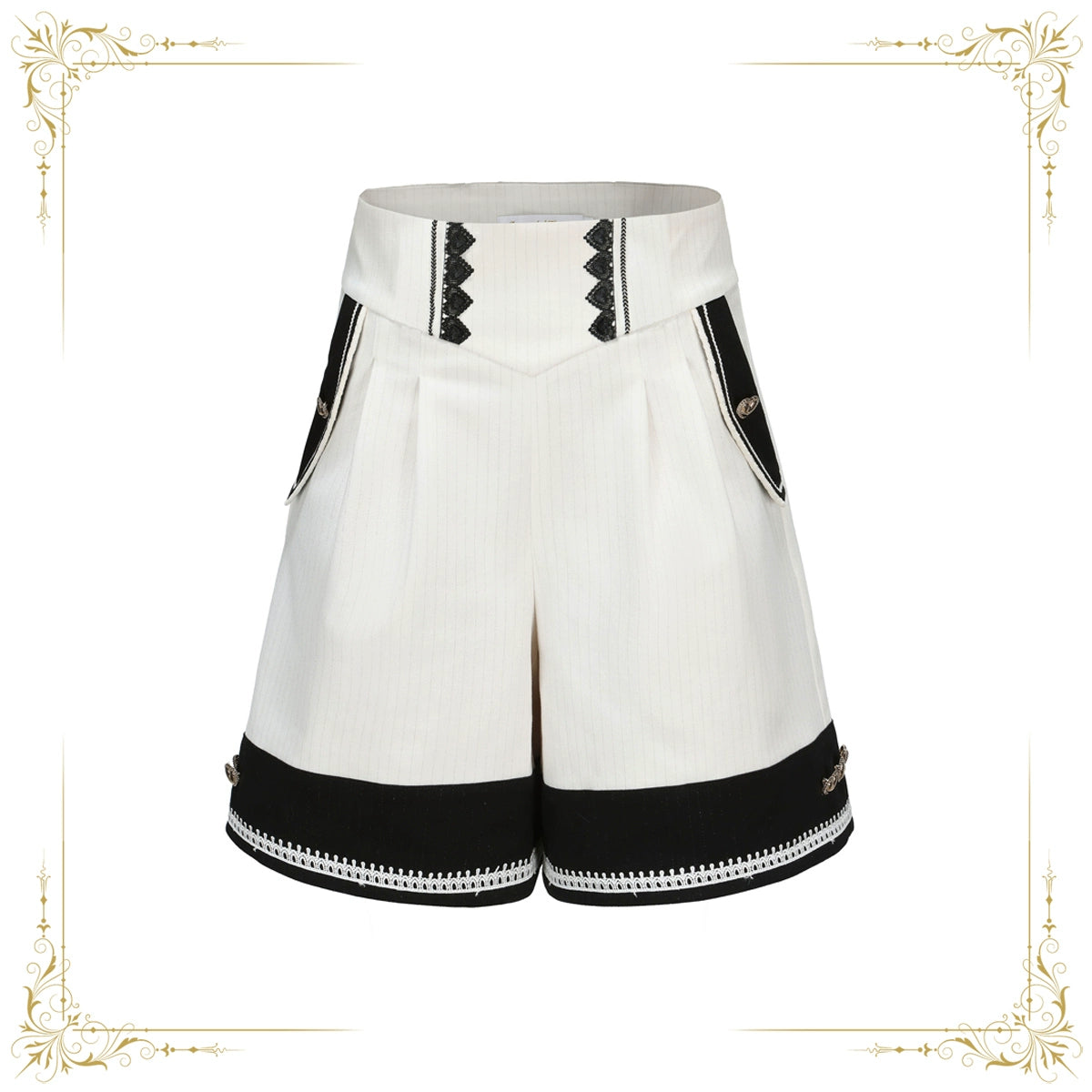 Immortal Thorn - Immortal Duke of Rabbit - Ouji Lolita Shorts With Heart-Shaped Detail White S
