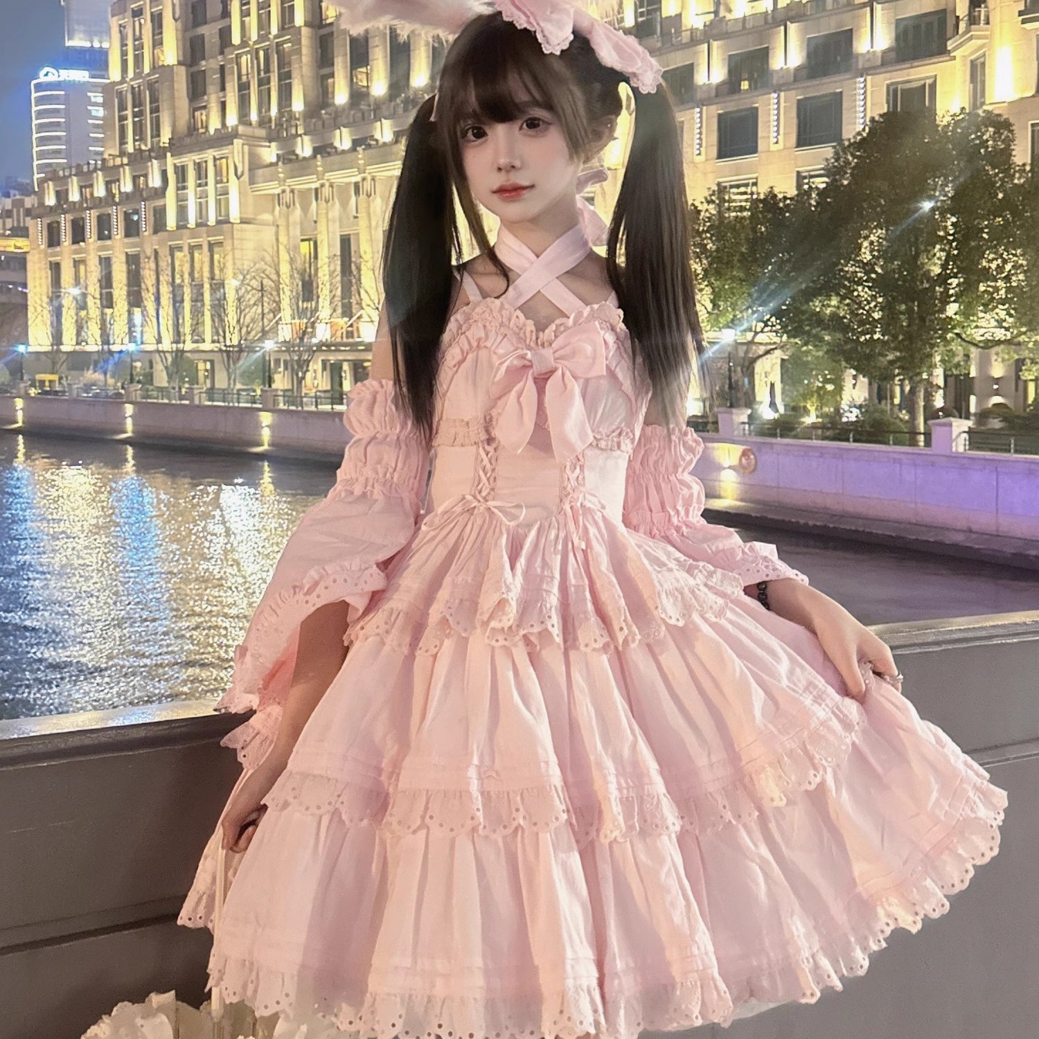 Cotton Sweet Lolita Dress Set Doll-like OP and JSK
