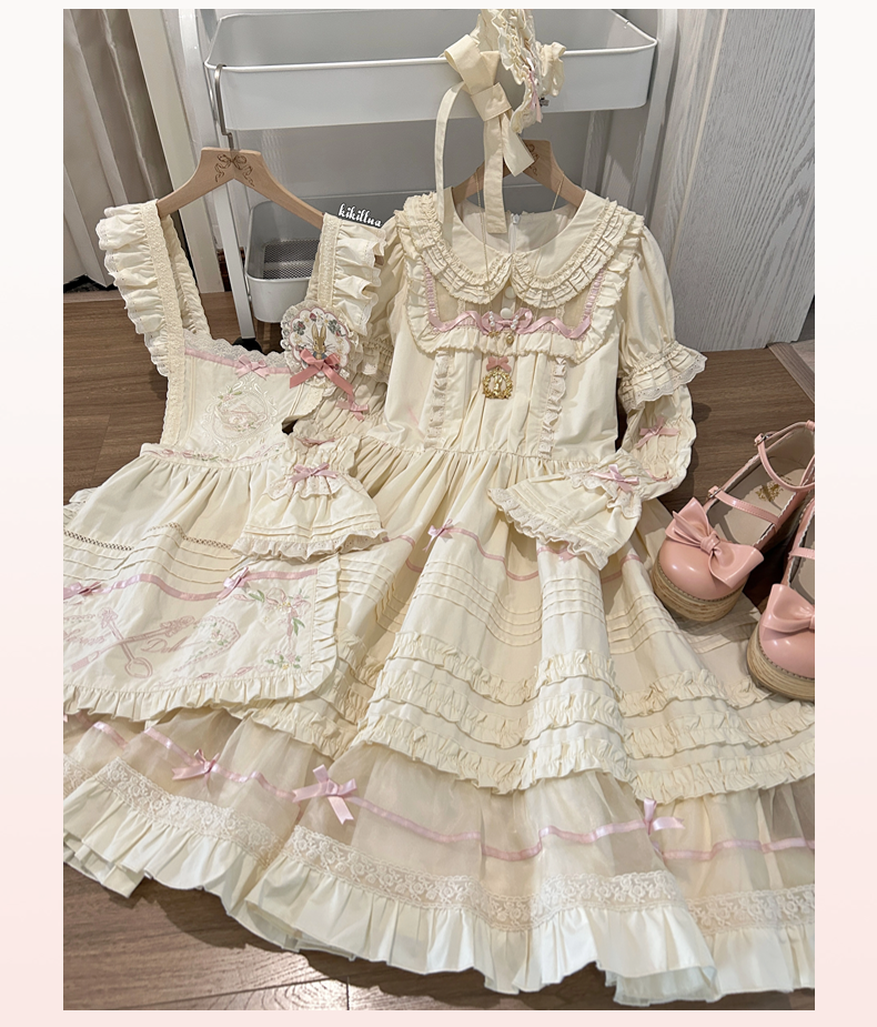 The Seventh Doll~Hazy Afternoon~Vintage Lolita OP Dress Embroidered Apron   