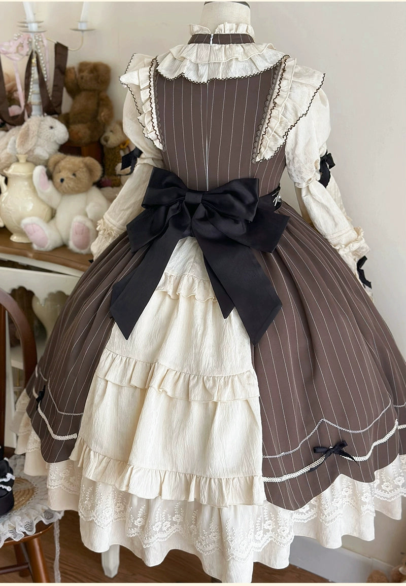 Buling Moon~Sweetheart Puppet~Retro Lolita OP Elegant Daily Lolita Dress   