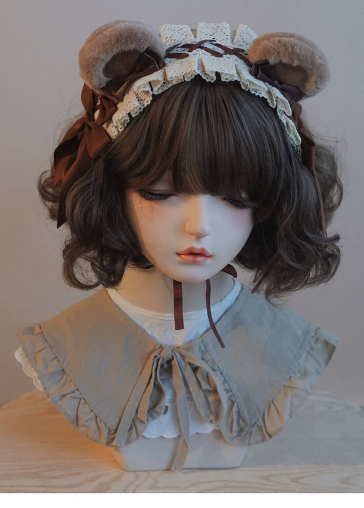 (BFM)Besozealous~Handmade Lolita KC Animal Ear Coffee Hairband   