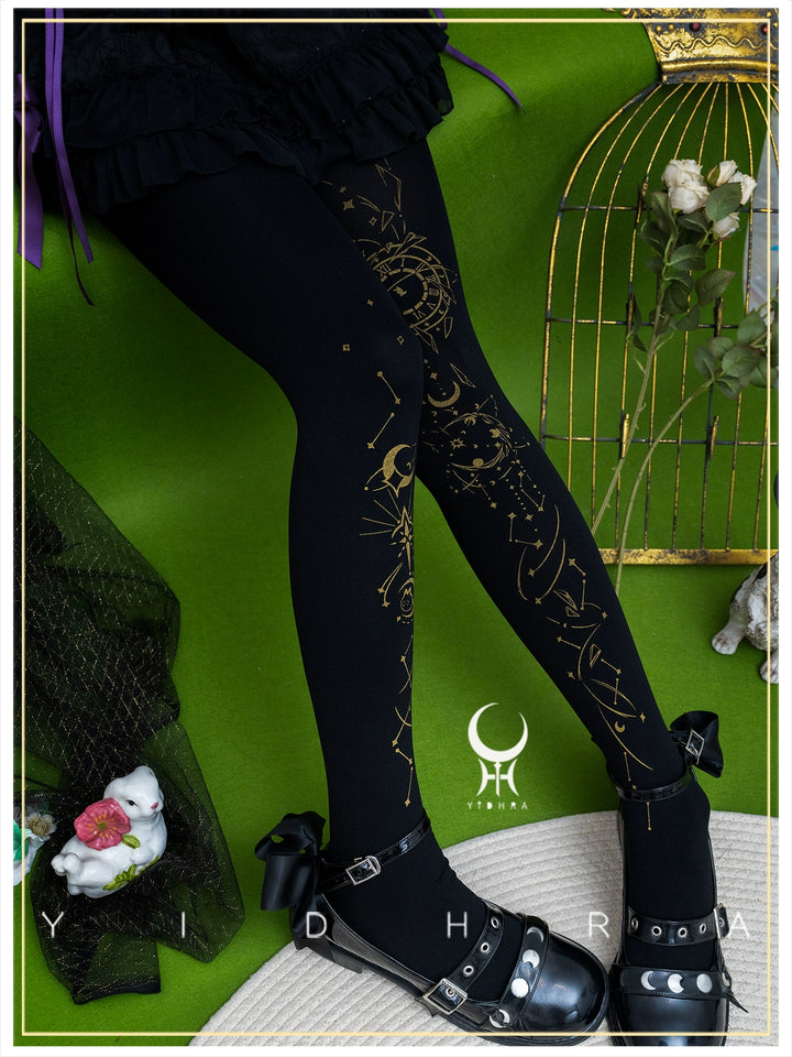 Yidhra~Gothic Lolita Pantyhose Printing Lolita Tights