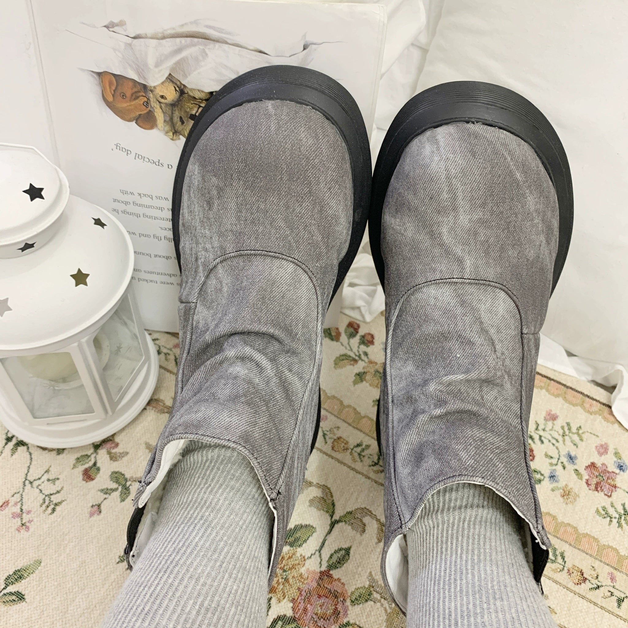 Dolly Doll~Ponyo~Winter Casual Lolita Boots Bow Thick Sole Shoes 32676:407980