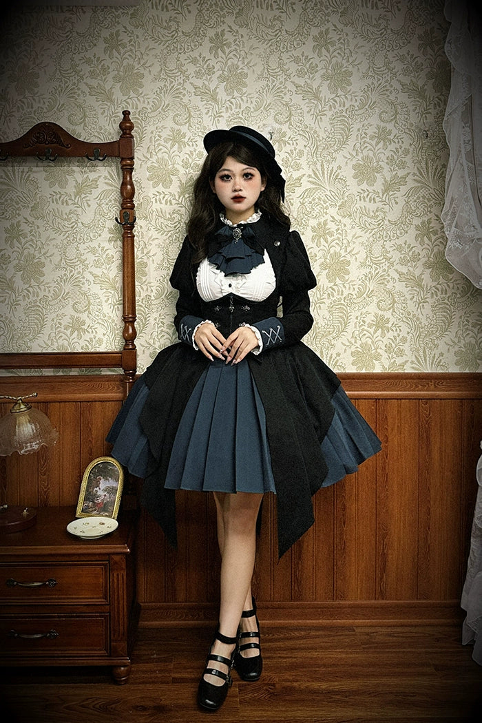 (BFM)Alice Girl~Two-Piece Lolita Dress~Detective Butler Blazer Long Sleeve OP   