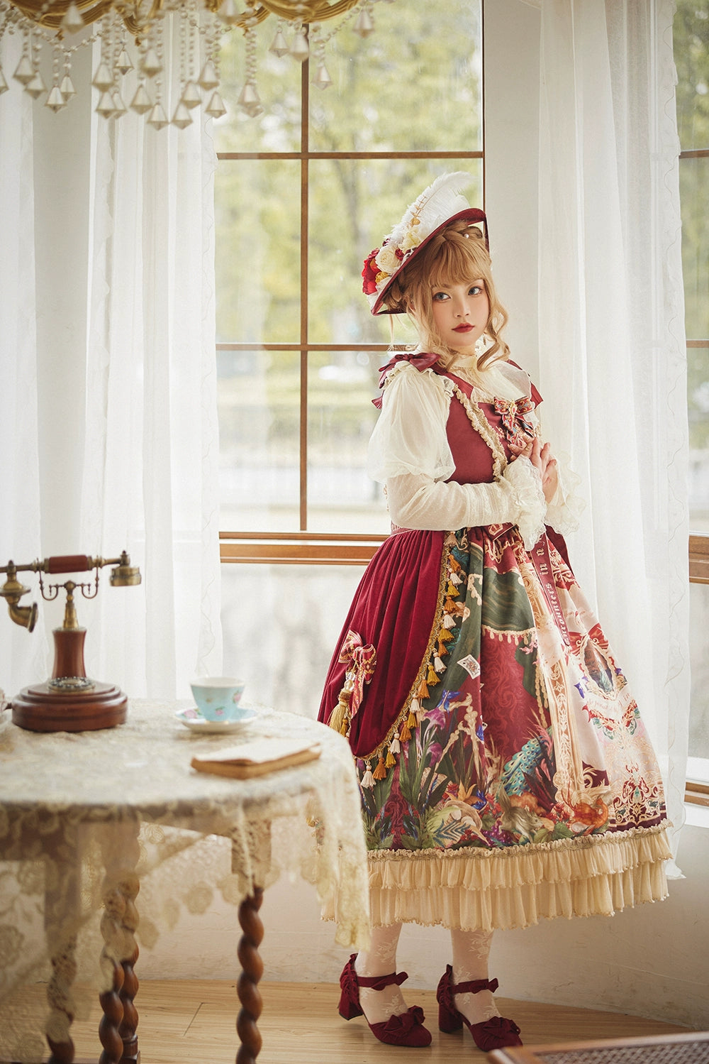 Miss Point~Kaleidoscope~Retro Lolita Dress Oil Painting Print JSK Dress Customized 35394:488318