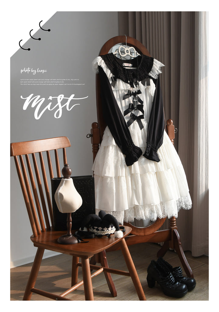 MIST~Wine Drunk Rose~Sweet Cotton Lolita Blouse with Ruffles and Pleats