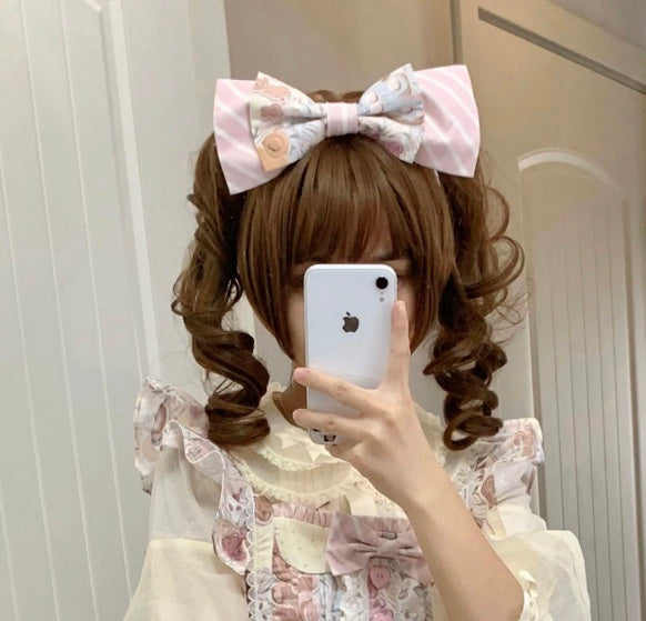 Akiyama Future Studio~Kawaii Little Bear Lolita Salopette Daily Lolita JSK S Mixed color hairband (L M S XL) 32770:390414