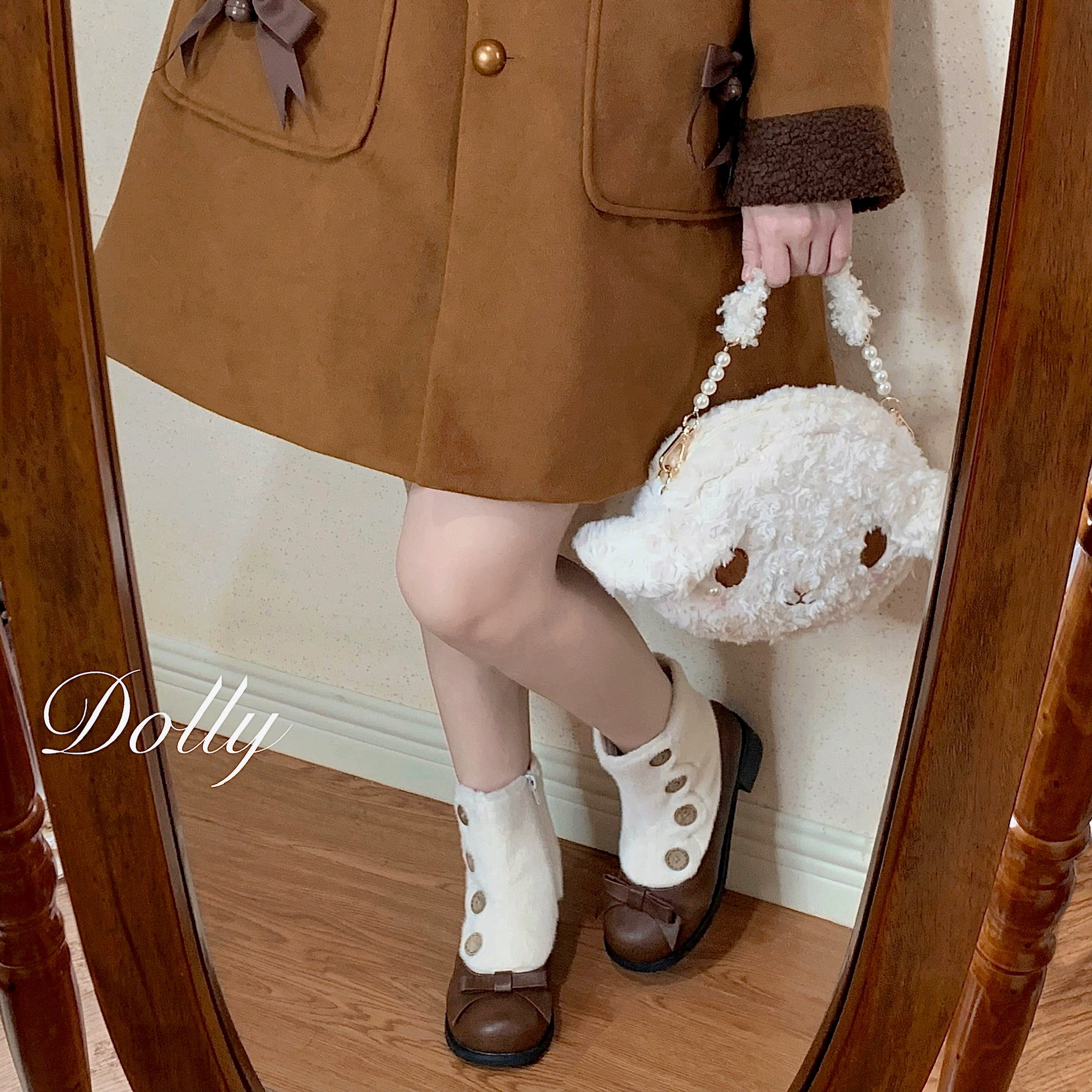 Dolly Doll~Winter Lolita Boots Fur Mary Jane Lolita Low Heel Shoes 32674:403504