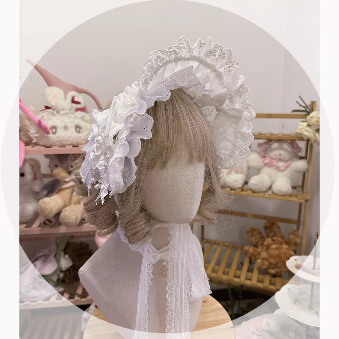 Chestnut Lolita~Lolita Kawaii Cotton BNT Hat pure white  