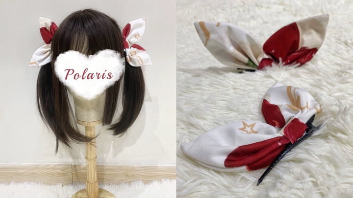 Polaris Lolita~Sweet Lolita Headdress Red Bow KC and Clips