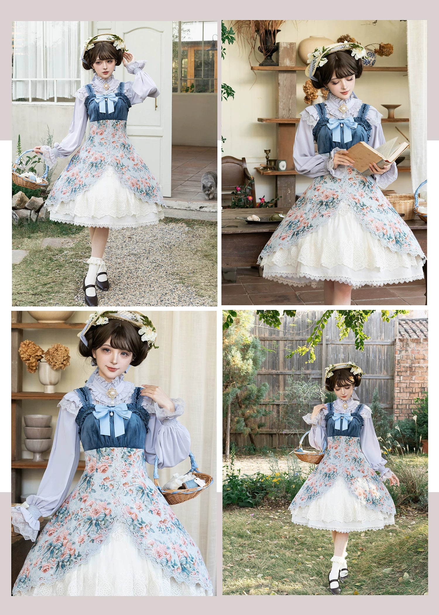 Devonshire Garden - Rose Jacquard JSK Dress, Mermaid Hem