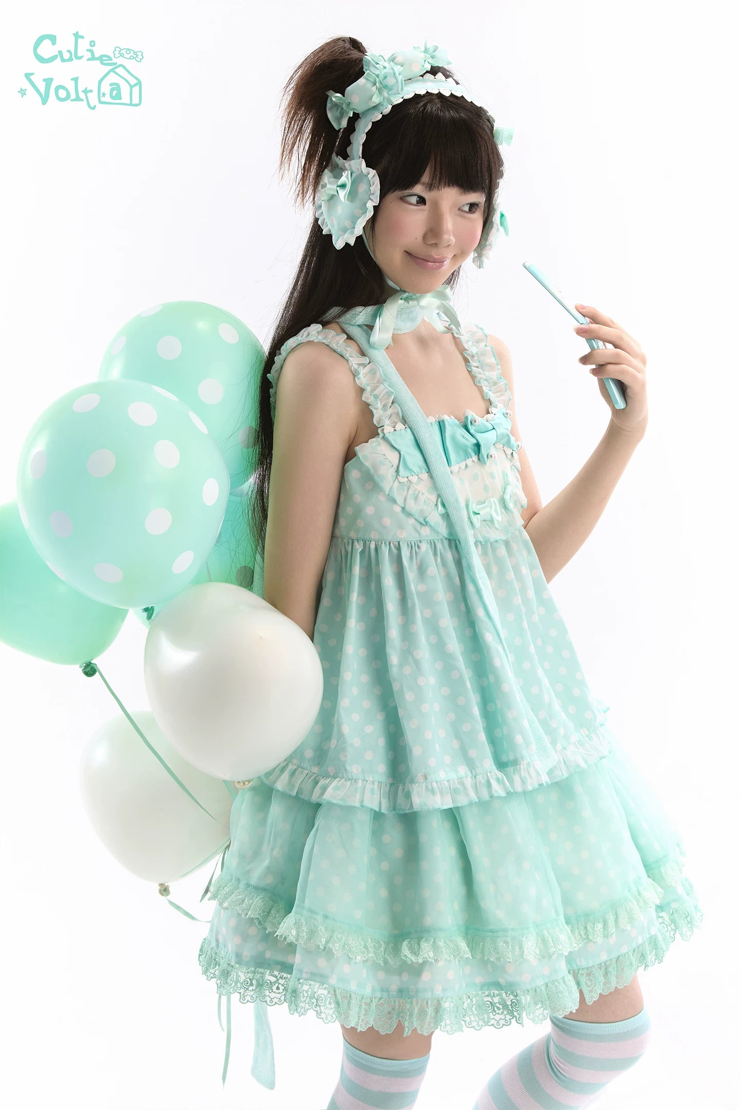 Candy Cottage - Old School Lolita Polka Dot Dress & Top Skirt Set 45522:851839