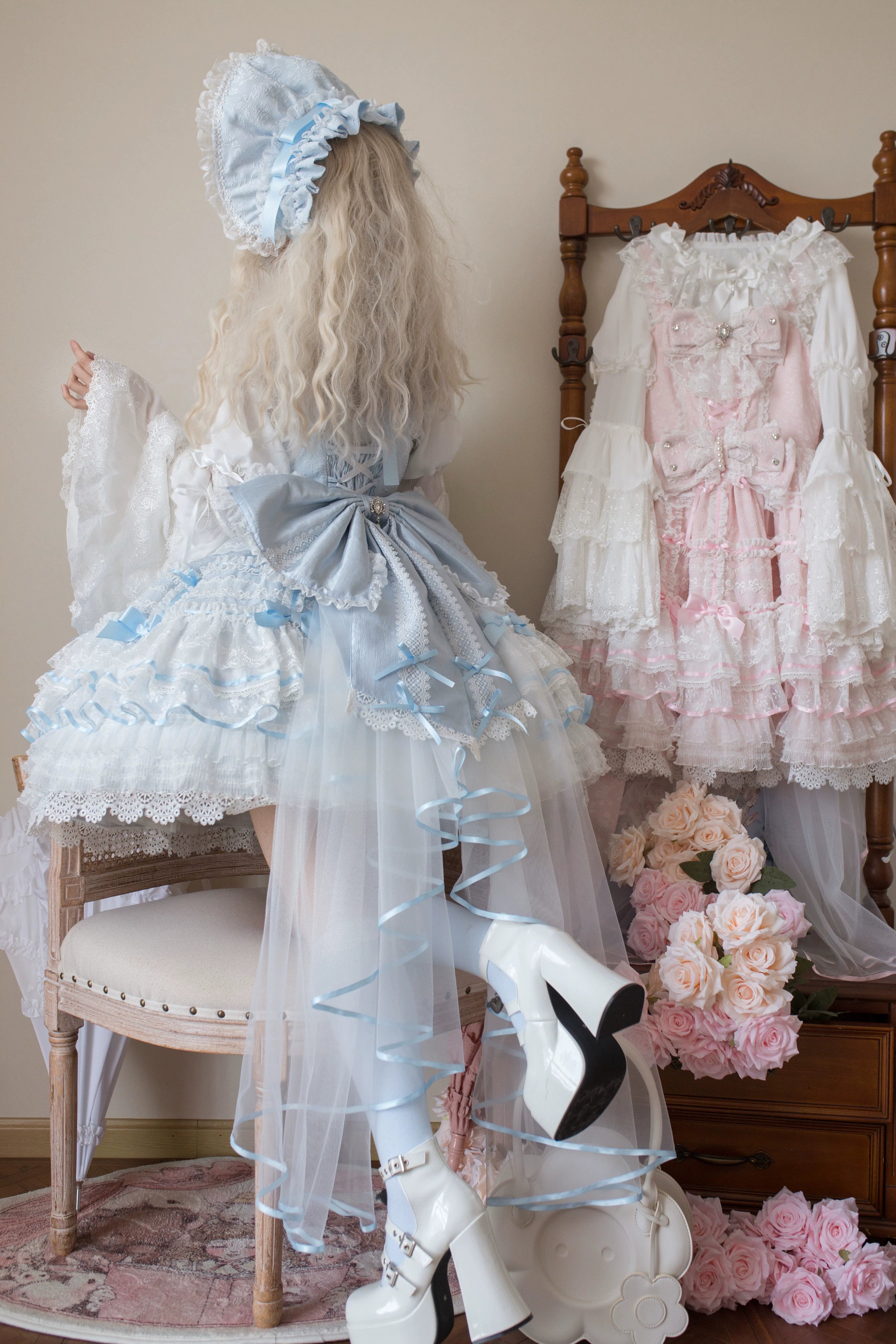Flower Banquet - Wishing Star - Sweet Wedding Lolita JSK Bridal Lolita Dress 41860:716254