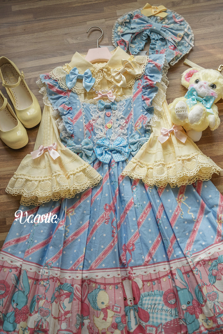 Vcastle~Sweet Crepes~Sweet Lolita Shirt with Princess Sleeves and Bow Chain 42109:726634