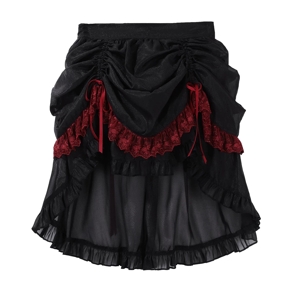 Bone Rot Bloom - Gothic Lolita Embroidered Camisole & Drawstring Lift-up Hem Skirt (2XL L M S XL) 45593:854829