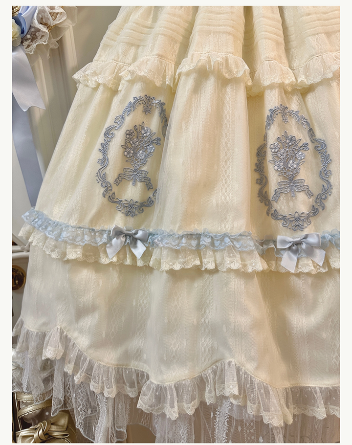 Nectarine White Tea~Bellflower Guide~Classic Lolita OP Dress Elegant Edward Dress   