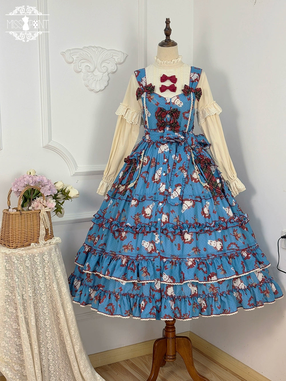 Miss Point - Forest Berry Bunny - Sweet Lolita JSK Elegant Bunny Print Dress 41972:721102