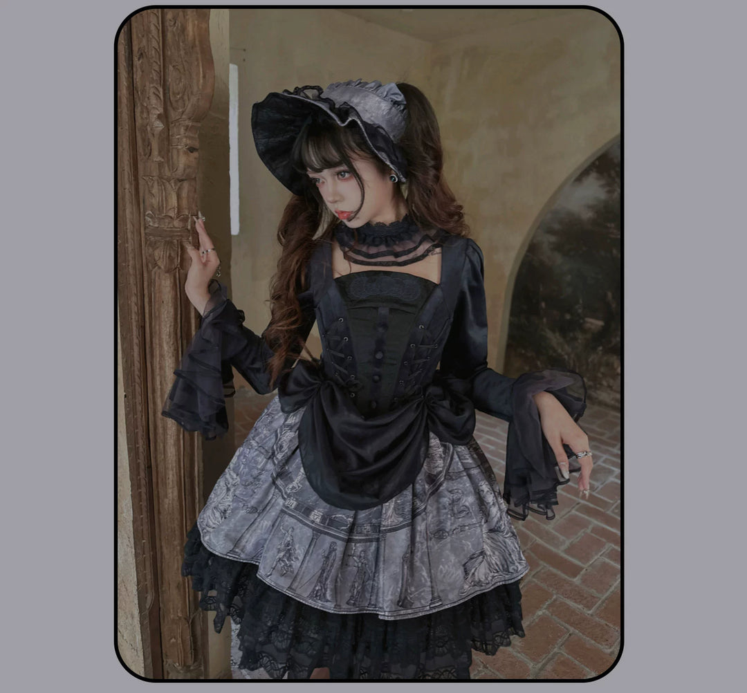 Susin Lolita~Star Disk~Gothic Lolita Dress Elegant OP Dress and Coat