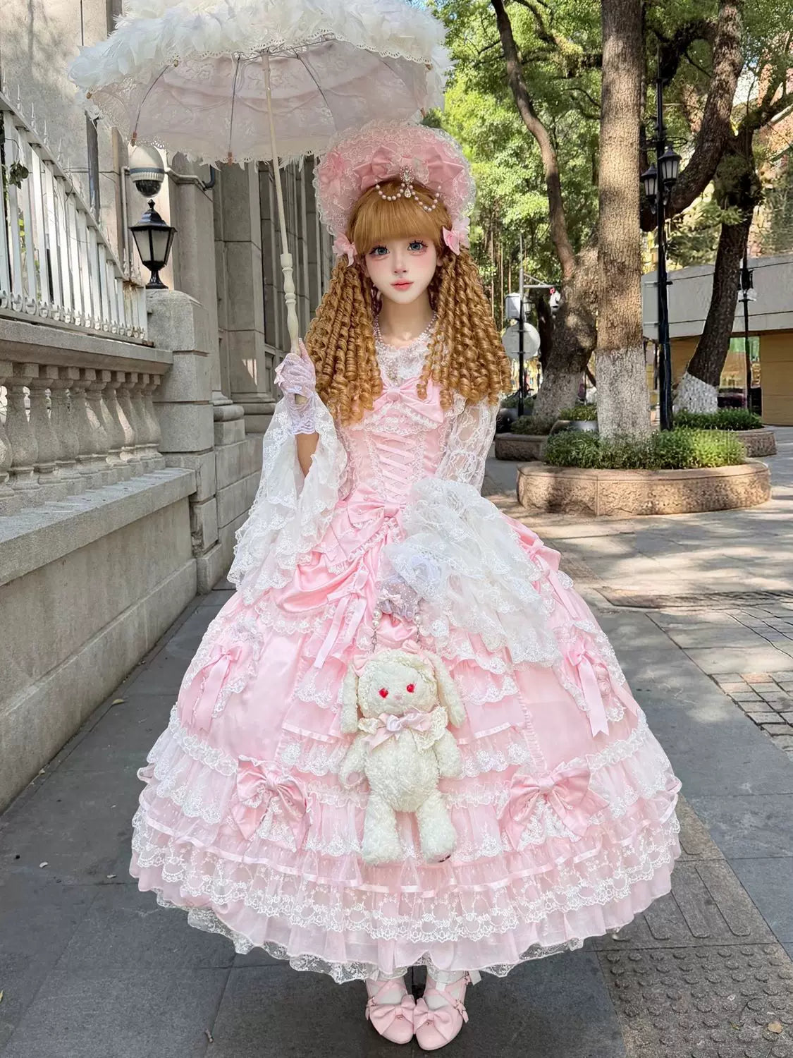 Drapery Poem - Sweet Wedding Lolita JSK Dress, Long Tiered Skirt