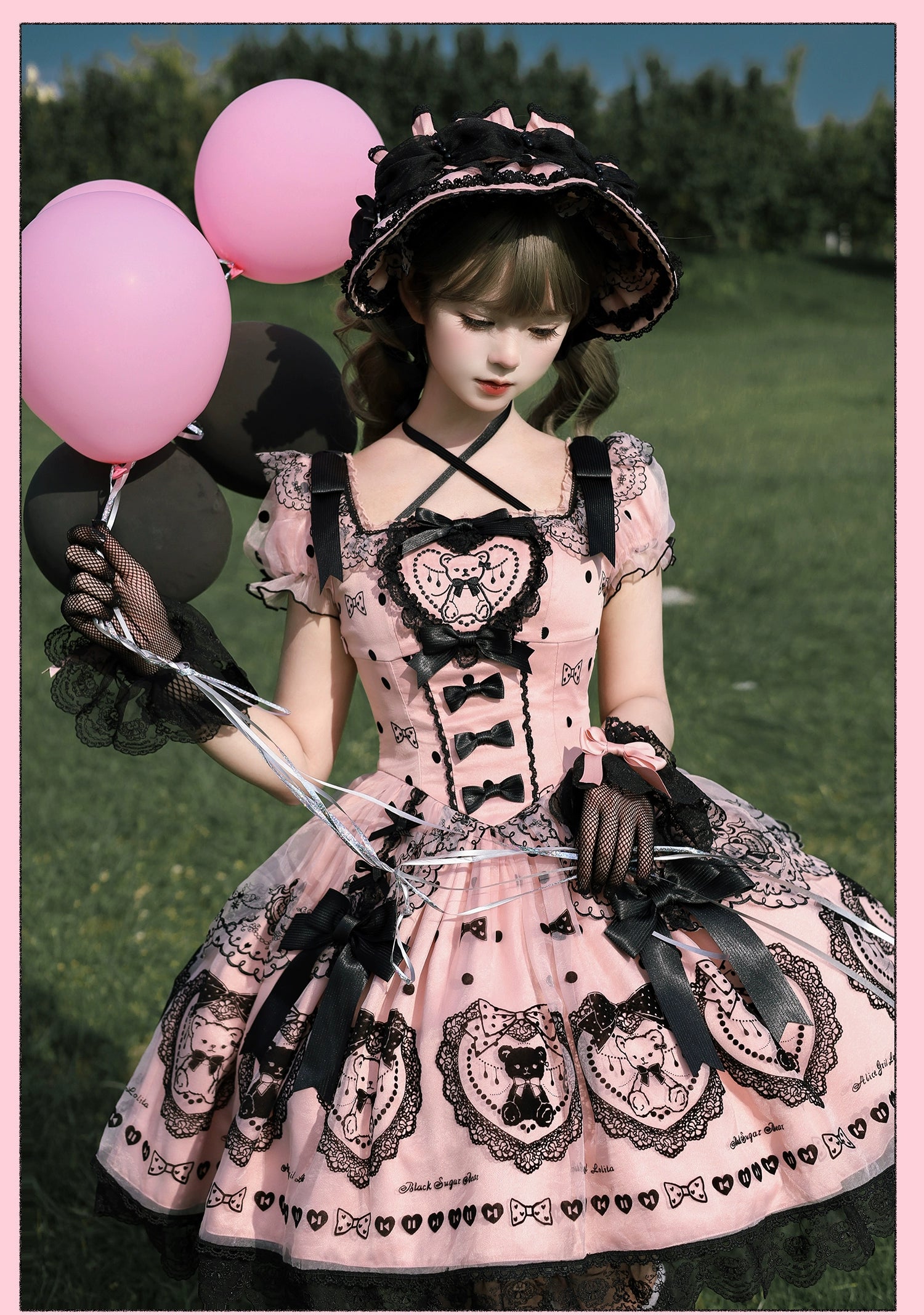 Alice Girl - Brown Sugar Bear - Printed Sweet Lolita Dress, Multiple Styles 43697:783221