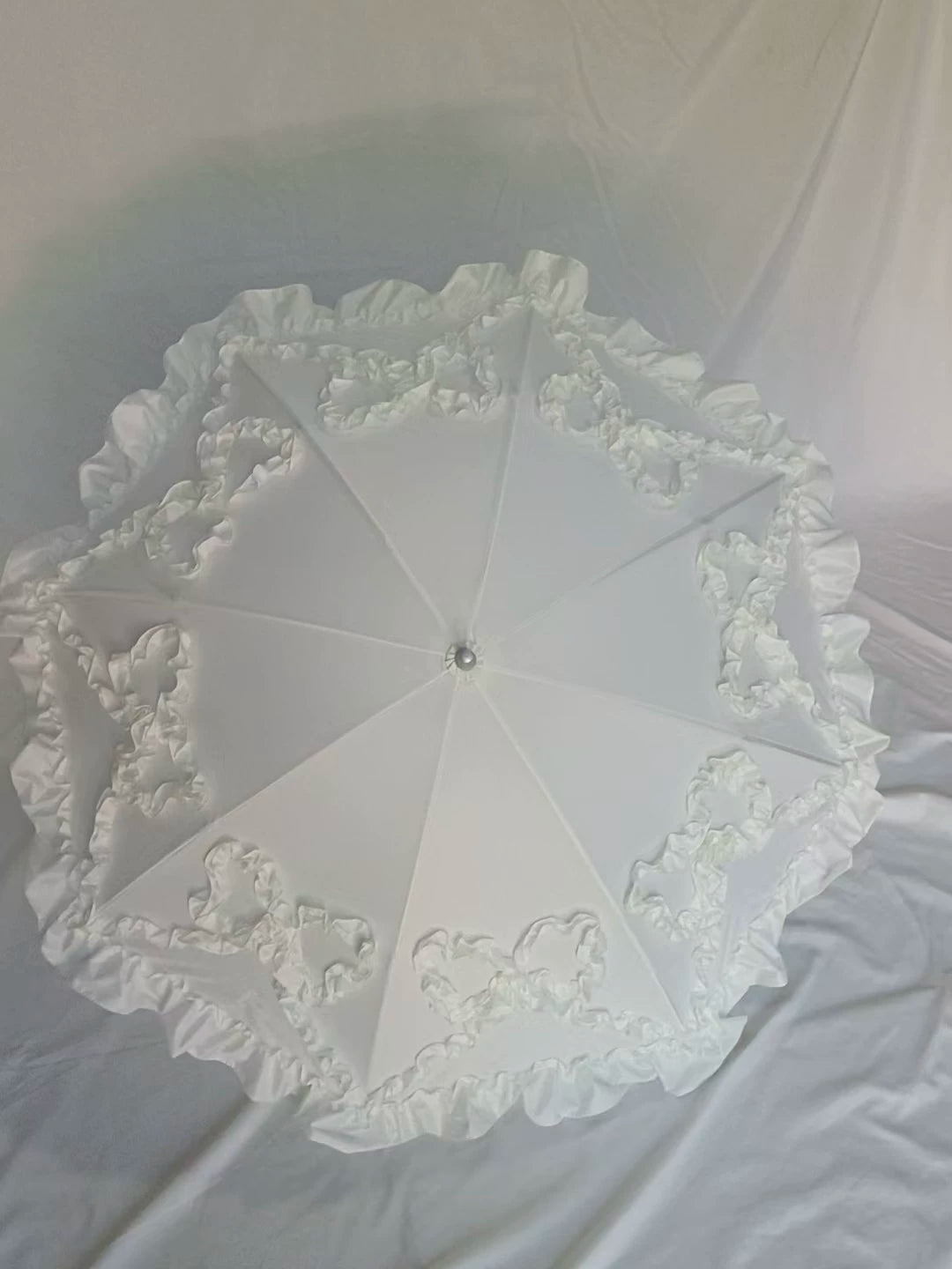 Foldable Lolita Parasol, Layered Ruffle & Window Print Style 45734:860783