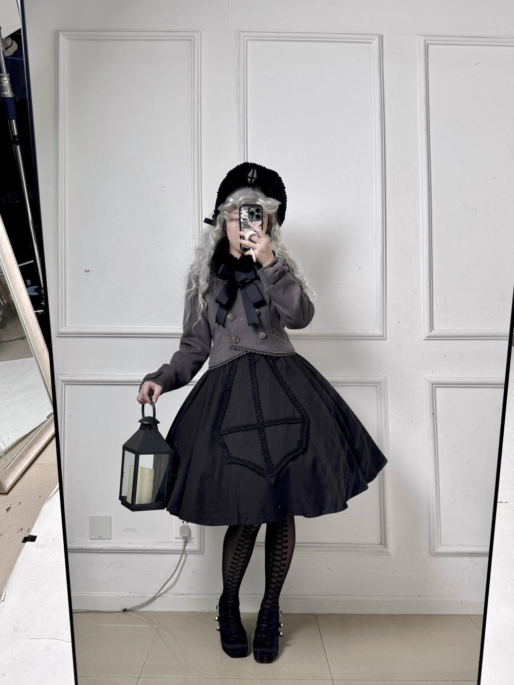 LeMiroir~Winter Solstice Coat~Sweet Lolita Woolen Coat Embroidery Skirt Short Outwear 40360:657164