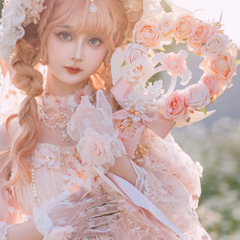 Cat Fairy - Spring Gift Box - Pink Classic Lolita Accessories Handmade Lace Pink (wand)