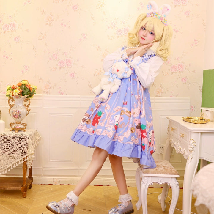 (BFM)Sniper Girl~Little Cute Bear~Kawaii Lolita JSK Dress Summer Jumper Skirt   