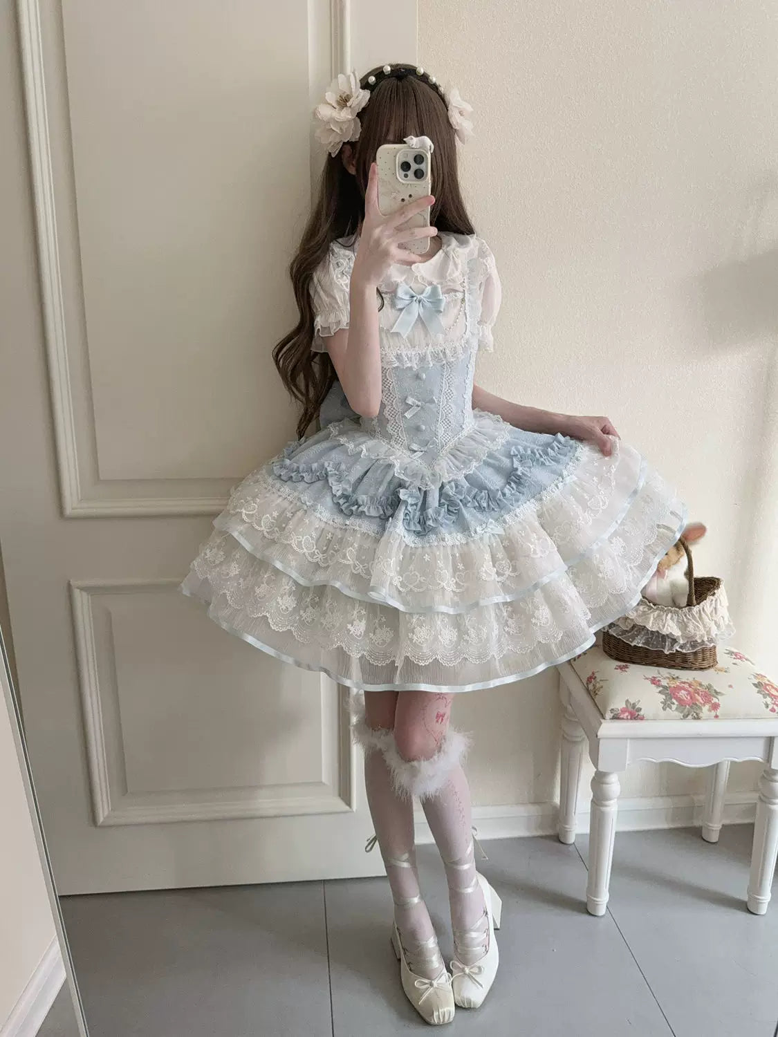 Ballet Dream - Sweet Lolita JSK Dress, Petal-like Layered Skirt