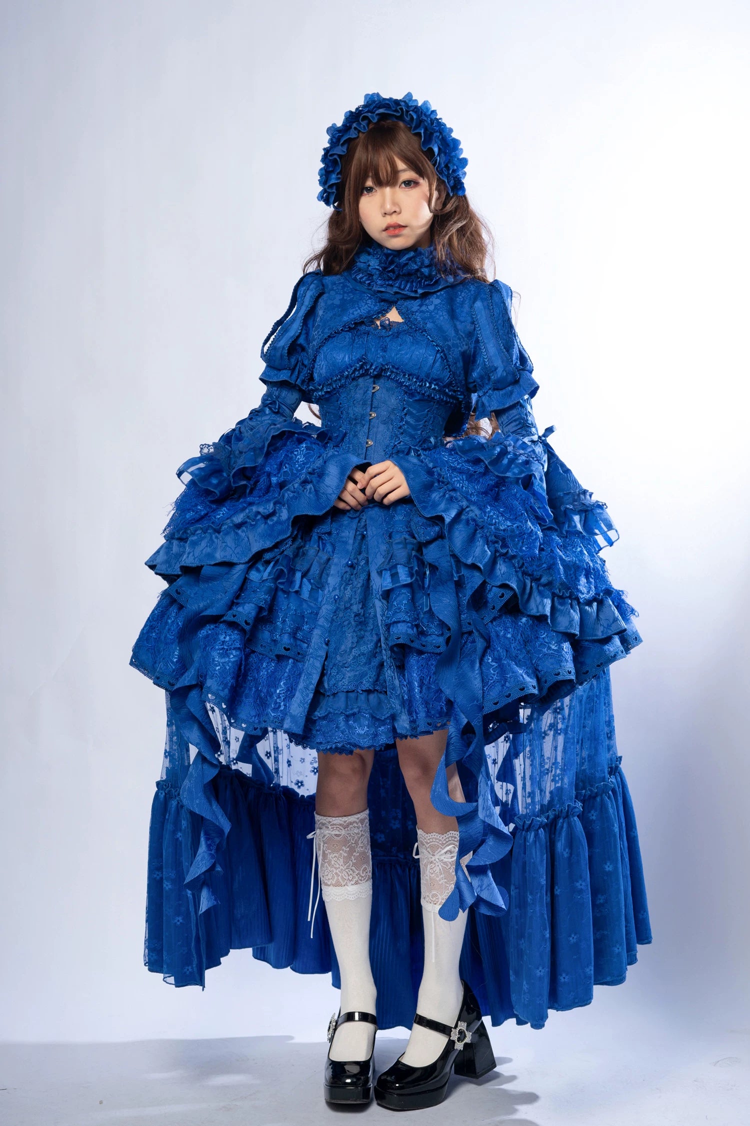 Caliburn - Gothic Lolita JSK Dress, Bolero Set with Detachable Sleeves