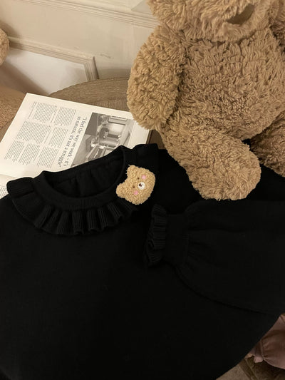 (BFM)HardCandy~Plus Size Lolita Long Sleeve Sweater Daily Lolita Knitwear XL black 