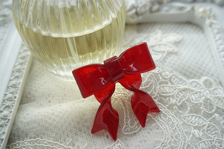 Cat Tea Party~Vintage Lolita Bowknot Ring Adjustable Ring Red  