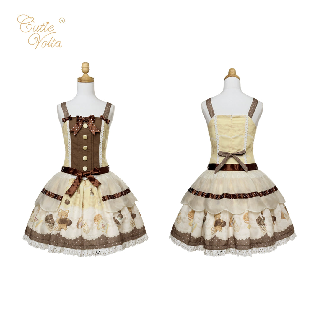 CutieVolta~Blissful Confectionery~Sweet Lolita OP Dress Bear Print JSK 40584:666588