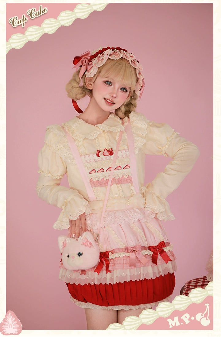 Mademoiselle Pearl~Cup Cake~Sweet Lolita OP Dress Kawaii Lolita JSK SK   