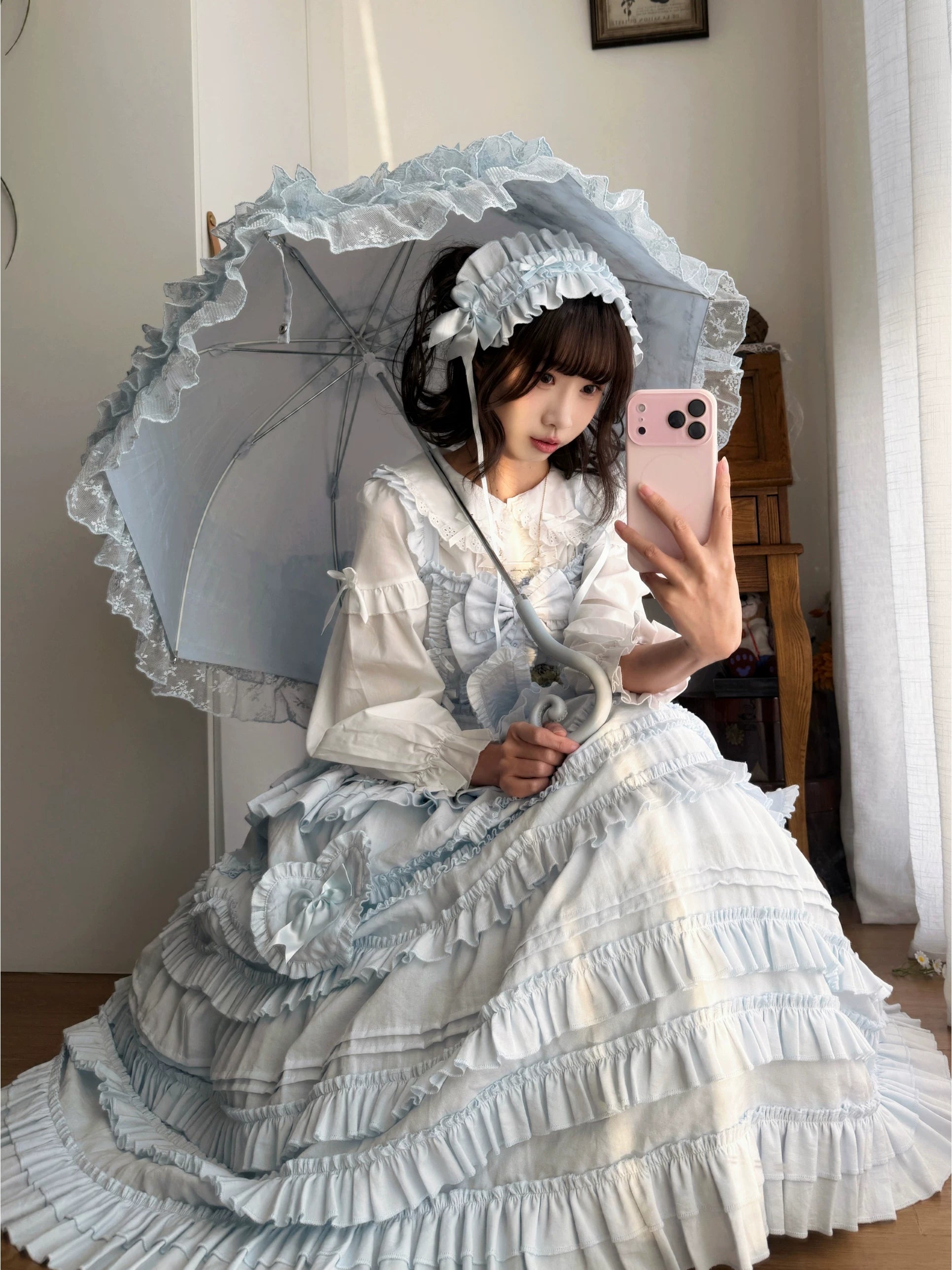 Loveheart - Solid Classic Lolita JSK Dress, Tiered Hem 44486:810044