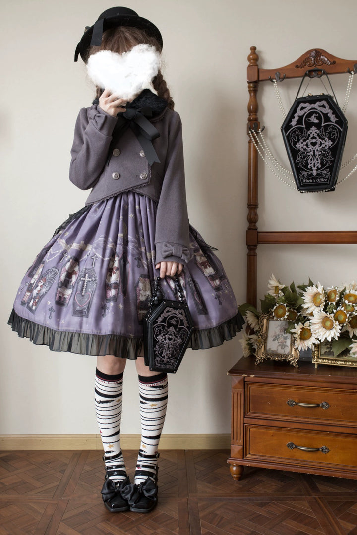 LeMiroir~Winter Solstice Coat~Sweet Lolita Woolen Coat Embroidery Skirt Short Outwear 40360:657178