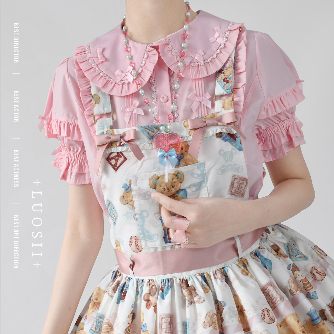 MIST~Creamy Condensed Milk~Kawaii Lolita Shirt Soft Girl Short-sleeved pink S 