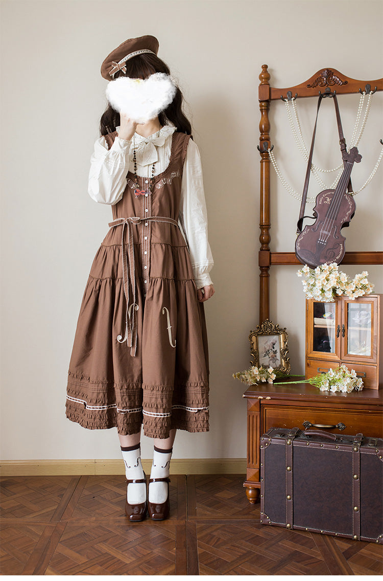Beleganty~Song of Viola~Classic Lolita JSK Dress with Music-Inspired Violin Embroidery