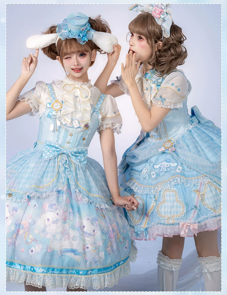 Cinnamoroll Magician - IP Collaboration Sweet Lolita Dress Set, Cinnamoroll Prints 45993:871350