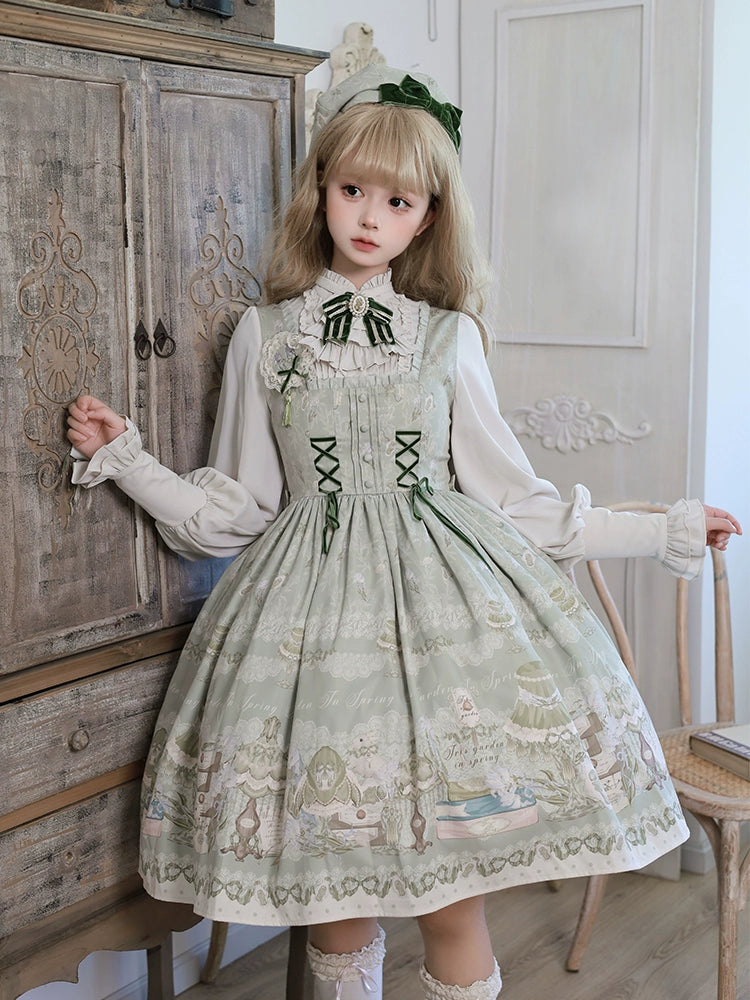 Alice Girl~Iris Study Room~Elegant Lolita JSK Classic Lolita Dress With Square Neck 39302:630878